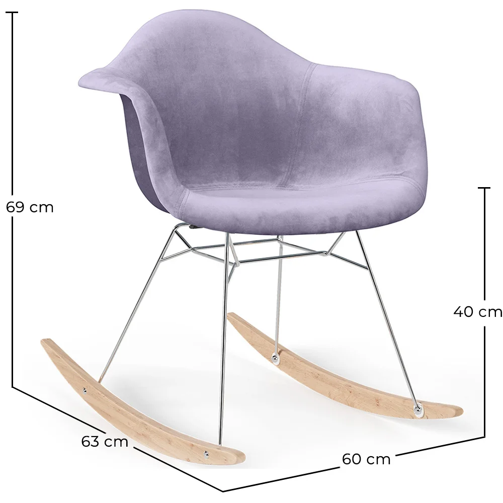 Schommelstoel Moderne Stof Bekleed – Nordic Stijl - Nordika image 10