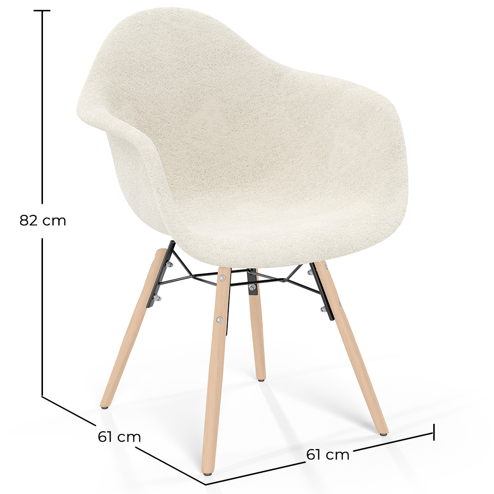 Stoel met armleuningen - Bekleed bouclé - Scandinavisch - Eetkamer, kantoor of wachtruimte - Nordika image 10