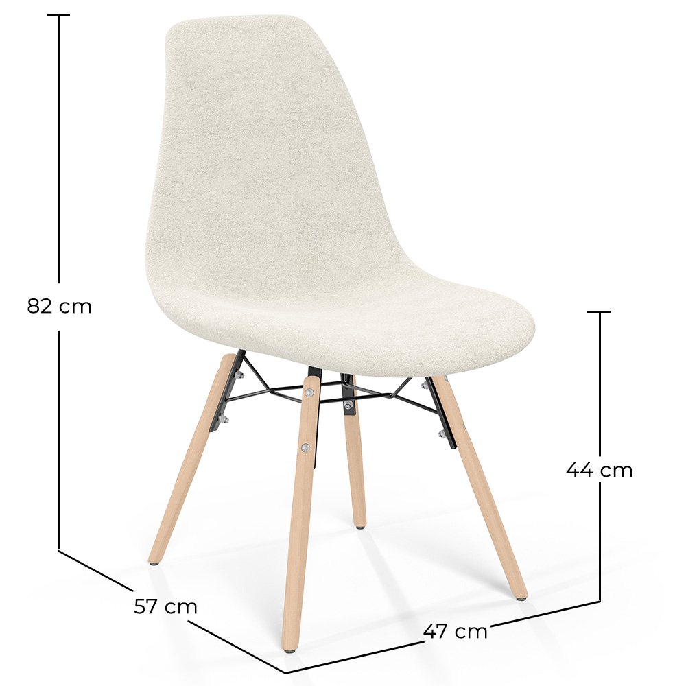 Eetkamerstoel Scandinavisch gestoffeerd in bouclé – Eetkamer of bureau - Skögur image 10