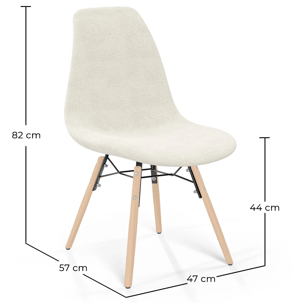 Eetkamerstoel Scandinavisch gestoffeerd in bouclé – Eetkamer of bureau - Skögur image 10