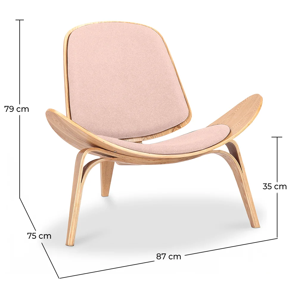 Design fauteuil - Scandinavische fauteuil - Stoffen bekleding - Perzik - Lucy image 10