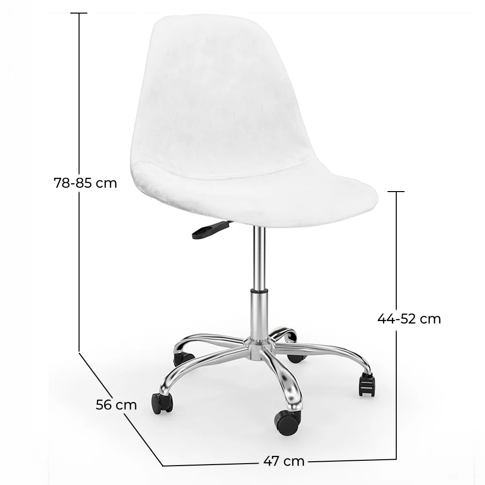 Bureaustoel Draaibaar met Wielen – Fluwelen Bekleding – Stalen Poten - Denisse image 10