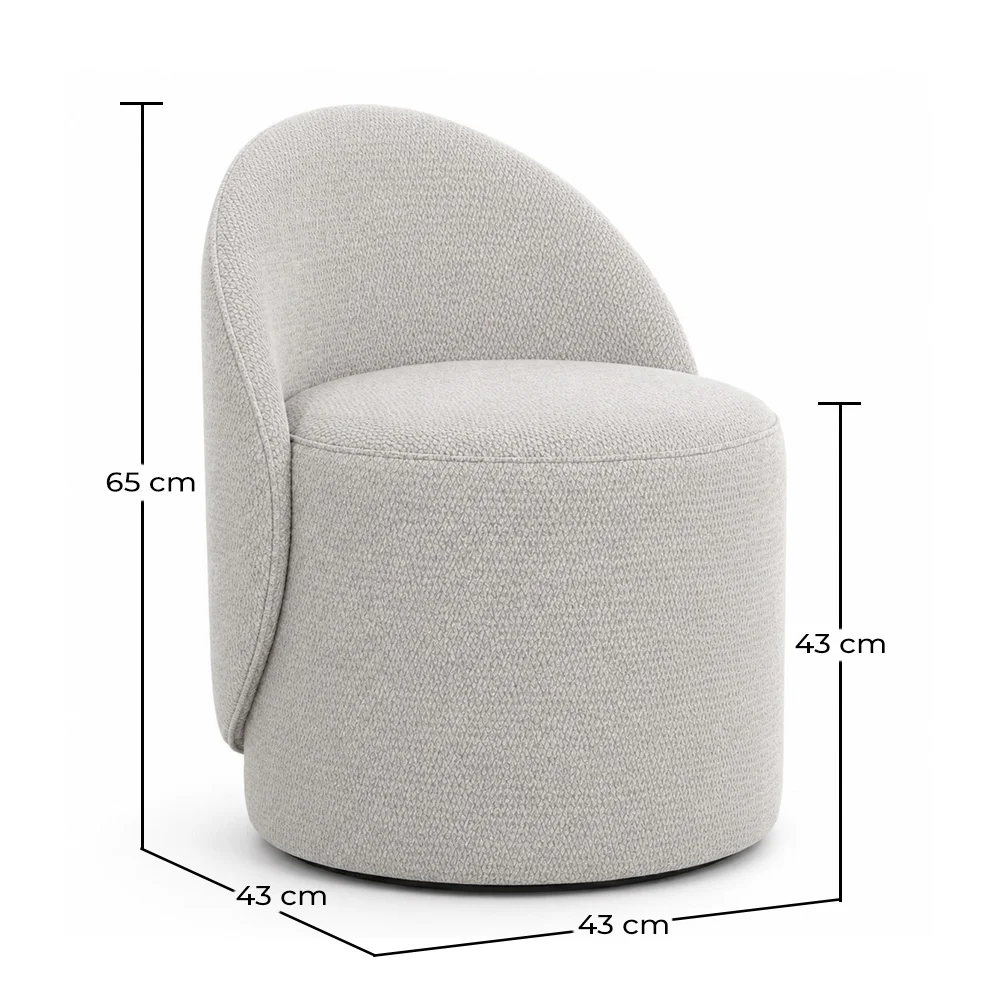 Kruk Laag Rond – Beklede Zitting met Rugleuning – Yaby image 10