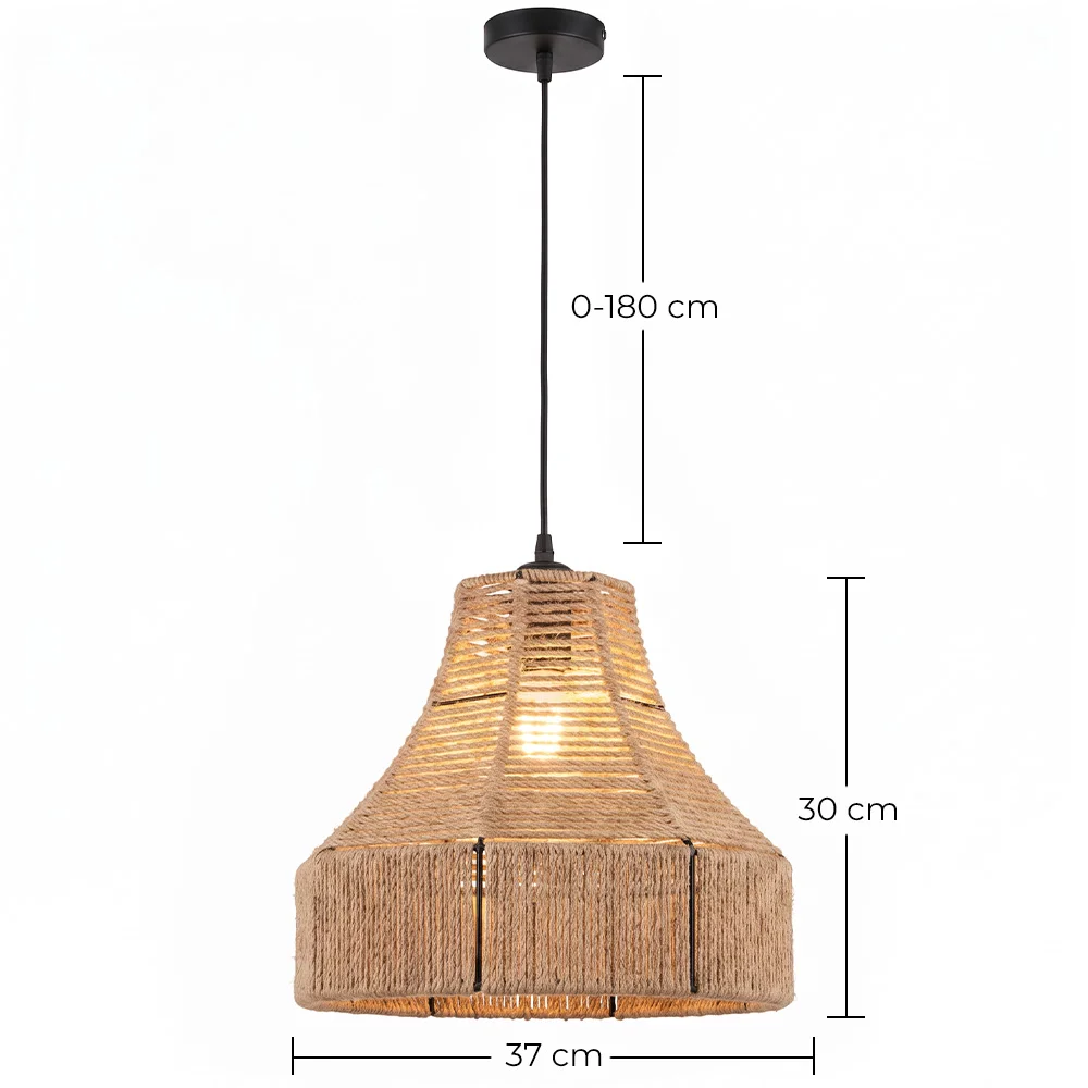 Hanglamp Natuurlijke Touw en Metaal – Boho Stijl – Handgemaakt Ontwerp – Lorena image 10