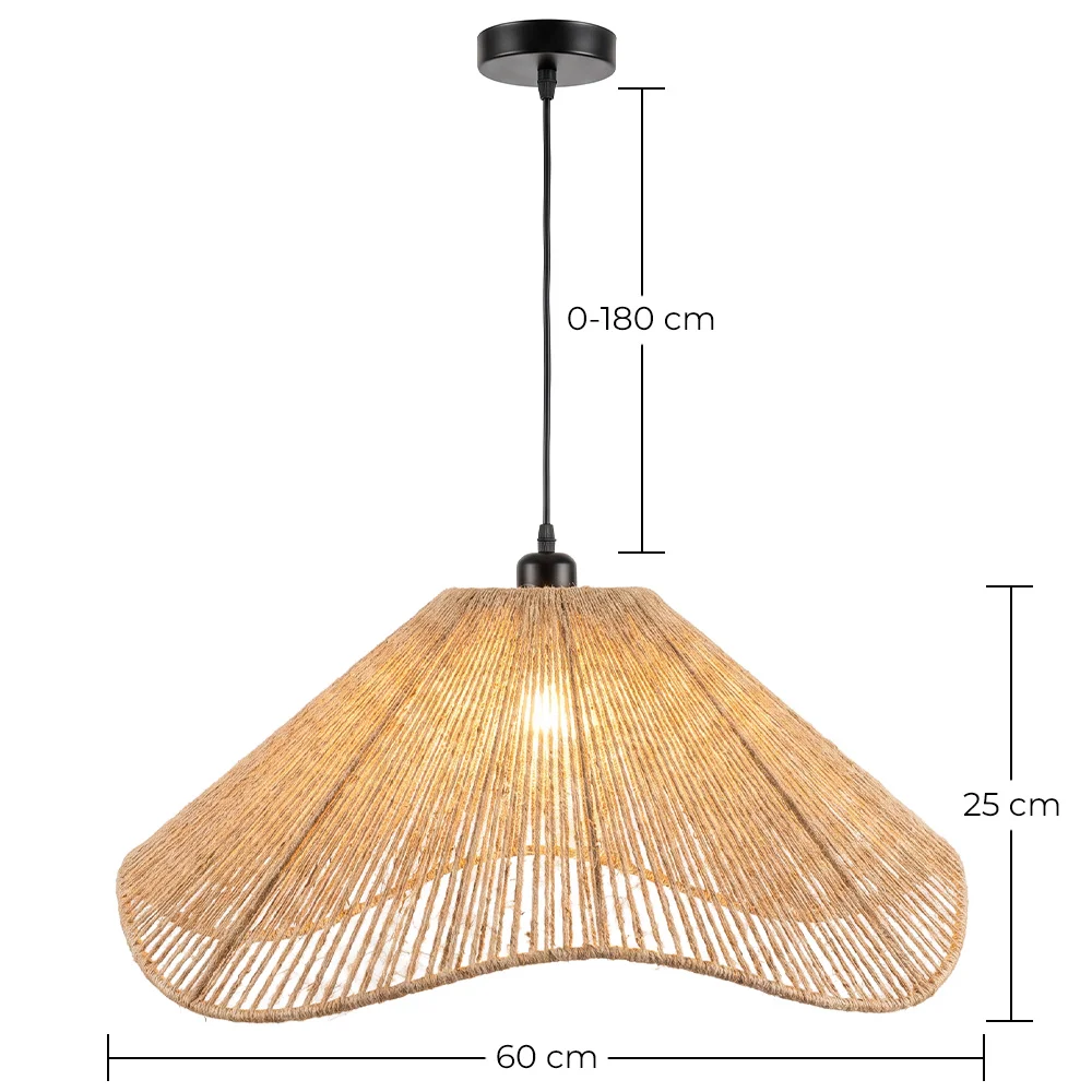 Hanglamp Natuurlijke Touw Boho Stijl – Handgemaakte Natuurlijke Vezel Lampenkap - Lunah image 10