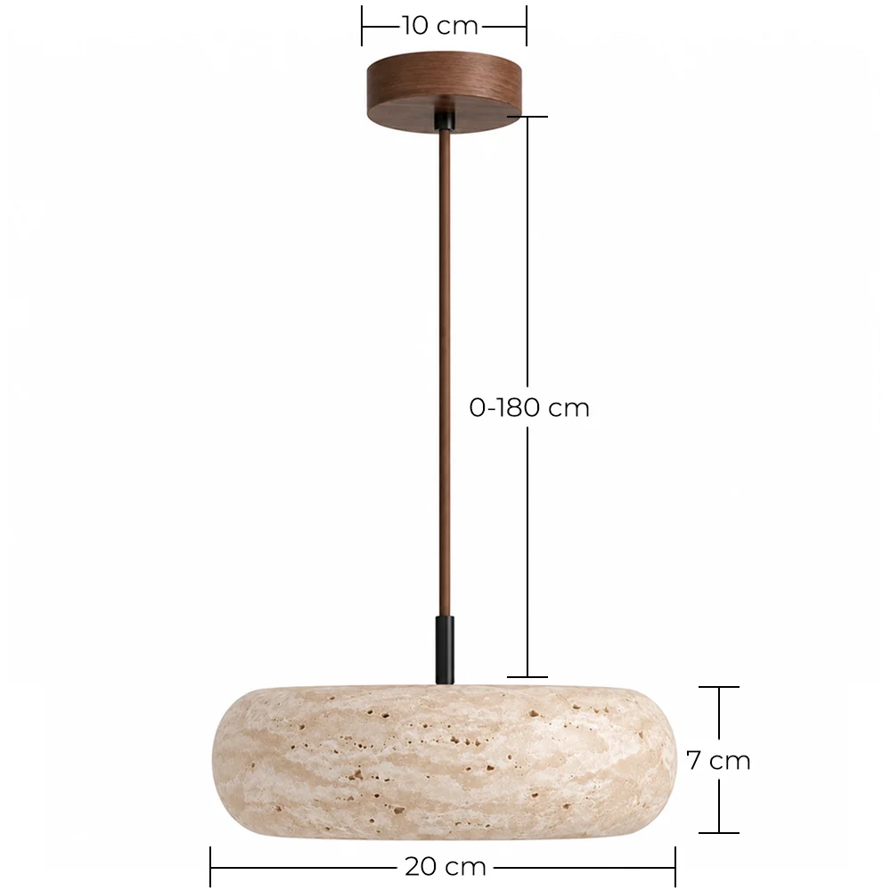 Plafondhanglamp – Hout & Travertin – Marguerite image 10