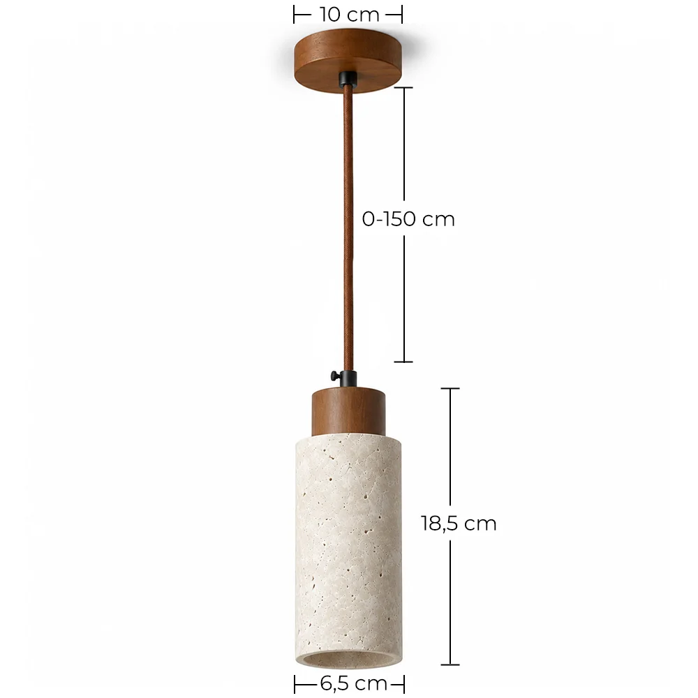 Plafondlamp Hanglamp Hout & Travertin - Élodie image 10