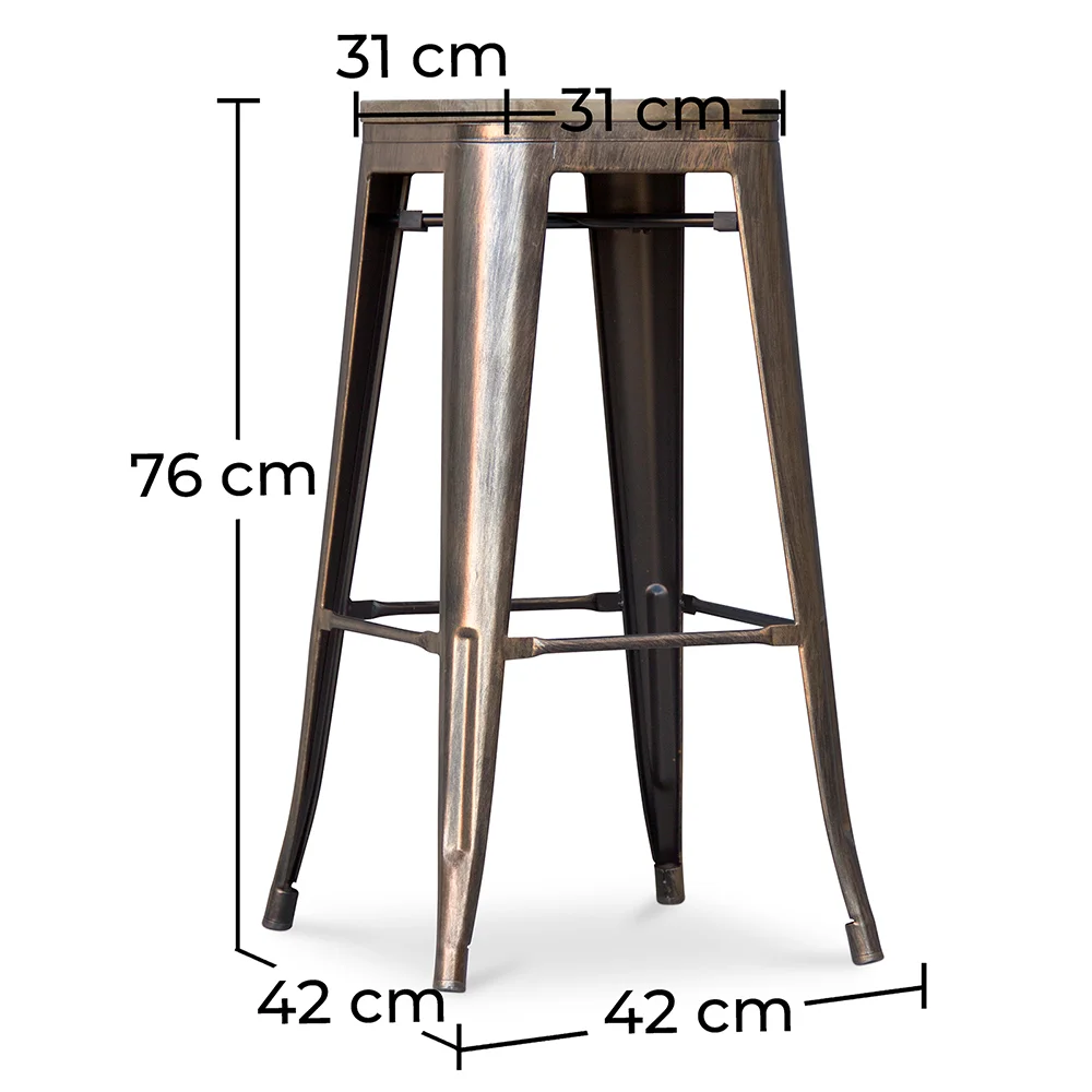 Industriële Ontwerp Barkruk - Hout & Staal - 76cm - Stylix image 10