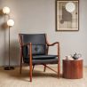 Houten fauteuil met armleuningen - Bekleed met leer - Annua image 7