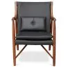 Houten fauteuil met armleuningen - Bekleed met leer - Annua image 7