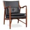 Houten fauteuil met armleuningen - Bekleed met leer - Annua image 7