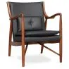 Houten fauteuil met armleuningen - Bekleed met leer - Annua image 7