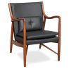 Houten fauteuil met armleuningen - Bekleed met leer - Annua image 7