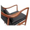 Houten fauteuil met armleuningen - Bekleed met leer - Annua image 7