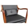 Houten fauteuil met armleuningen - Bekleed met leer - Annua image 7