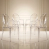 Set van 4 eetkamerstoelen - Transparant - Design met armleuningen - Louis XIV image 7
