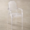 Set van 4 eetkamerstoelen - Transparant - Design met armleuningen - Louis XIV image 7