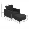 Design fauteuil met voetenbankje - Cashmere bekleed - Konel image 7