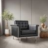 Fauteuil met armleggers - Gestoffeerd in leer - Town image 7