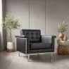 Fauteuil met armleggers - Gestoffeerd in leer - Town image 7
