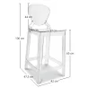 Barkruk met Rugleuning - Transparant Ontwerp - 65cm - Victoria Queen image 7