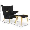 Fauteuil met voetenbankje - bekleding - Grizzly image 7