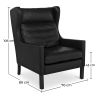 Fauteuil met armleggers - Retro Stijl - Bekleed in Leder - Michal image 7