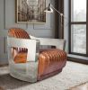 Fauteuil met armleggers - Bekleed in leer - Lounge image 7