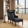 Design Fauteuil met Voetenbankje - Bekleed in Leder - Micah image 7