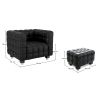 Fauteuil met voetenbankje - Gestoffeerd in leer - Nubus image 7