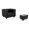 Fauteuil met voetenbankje - Gestoffeerd in leer - Nubus image 7