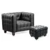 Fauteuil met voetenbankje - Gestoffeerd in leer - Nubus image 7