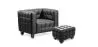 Fauteuil met voetenbankje - Gestoffeerd in leer - Nubus image 7