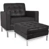 Design Fauteuil met Voetenbankje - Gestoffeerd in Kunstleer - Konel image 7