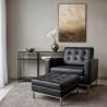 Design Fauteuil met Voetenbankje - Gestoffeerd in Kunstleer - Konel image 7