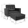 Design Fauteuil met Voetenbankje - Gestoffeerd in Kunstleer - Konel image 7