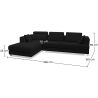 3-zits gestoffeerde chaise lounge - stoffen bekleding - Boretti image 7