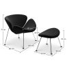 Design Fauteuil met Voetenbankje - Bekleed in Leder - Chunk image 7
