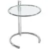 Ronde verstelbare bijzettafel - glas & staal - Lake image 7