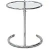 Ronde verstelbare bijzettafel - glas & staal - Lake image 7