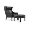 Design Fauteuil met Voetenbankje - Bekleed in Leder - Micah image 7