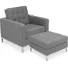 Design fauteuil met voetenbankje - Cashmere bekleed - Konel image 7