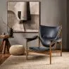 Design Fauteuil met Armleggers - Hout en Leder - Kapitein image 7
