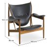 Design Fauteuil met Armleggers - Hout en Leder - Kapitein image 7