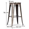 Industriële Design Barkruk - Hout & Staal - 76cm - Stylix image 7