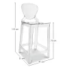 Barkruk met Rugleuning - Transparant Ontwerp - 75cm - Victoria Queen image 7