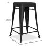 Barkruk industrieel ontwerp - mat staal - 60cm - Stylix image 7