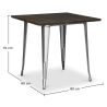 Vierkante Eettafel - Industrieel Ontwerp - Hout & Metaal - Stylix image 7