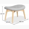 Met linnen beklede poef - Scandinavisch design - Hout - Kontor image 7