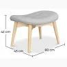 Met linnen beklede poef - Scandinavisch design - Hout - Kontor image 7